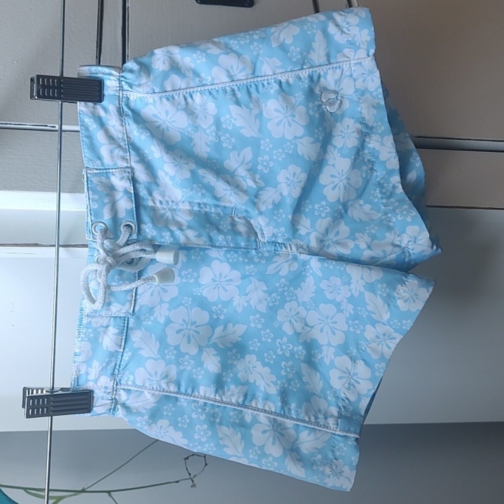 Hang Ten Kids Size 5 100% Polyester Blue & White Printed Shorts